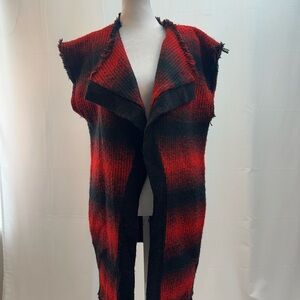 Sanctuary Red and Black Women's Cardigan Vest XS